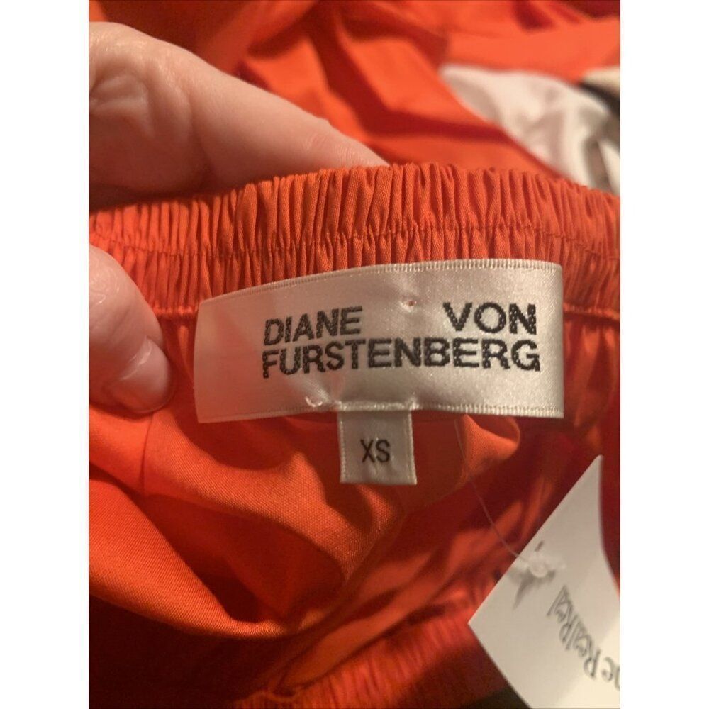 Diane Von Furstenberg Authentic Solid Red Orange … - image 5
